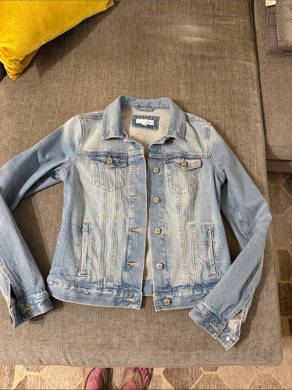 LOFT Light Wash Denim Jacket in Faded Blue